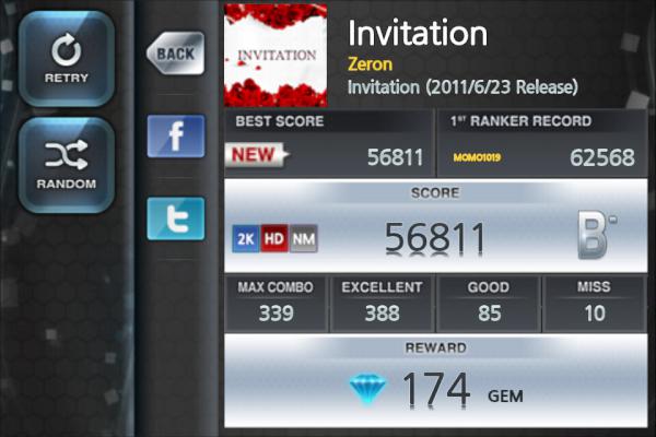 O2Jam U for iOS Result Page O2Jam U for iOS Result Page